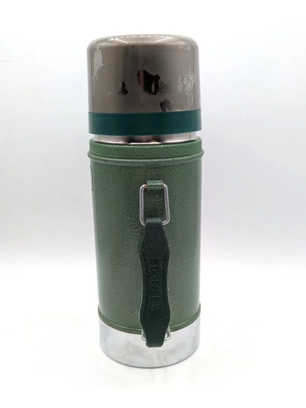 Stanley Classic 24 Ounce Wide Mouth Thermos Metal Bottle Green Vintage